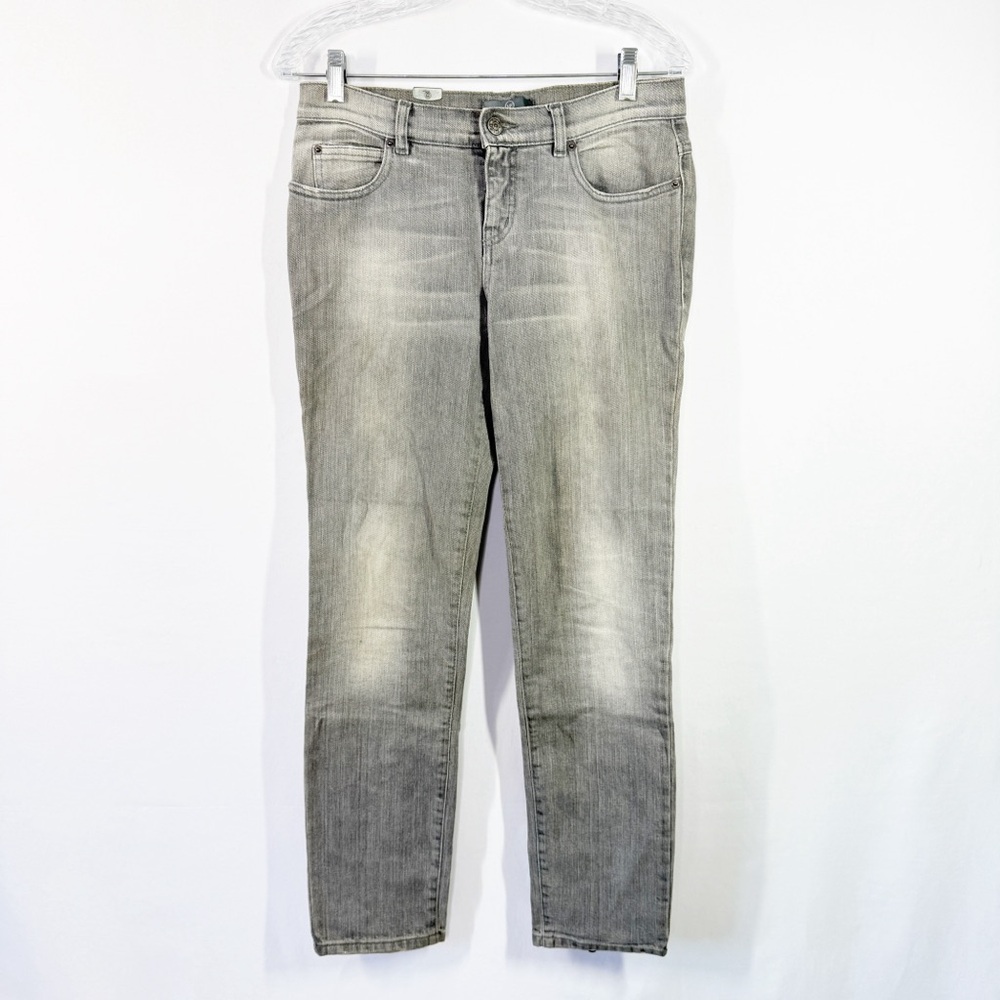 Alexander McQueen Gray Straight Leg Jeans Size 42 US 6 Zip Up Leg Y2K Grunge